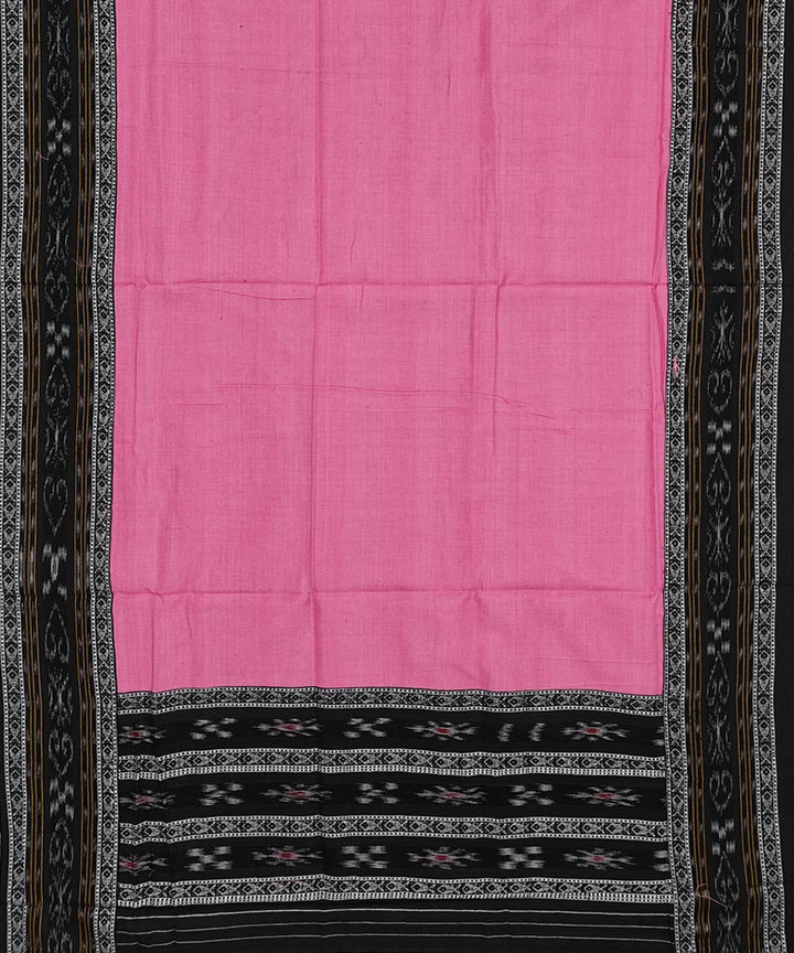 Black pink handwoven nuapatna cotton dress material