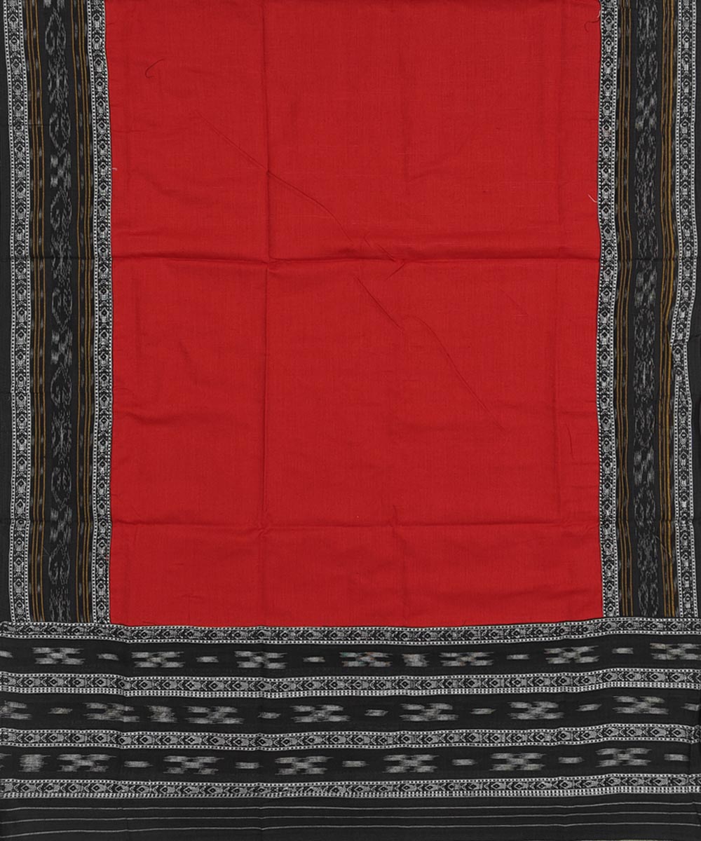 Black red handwoven cotton nuapatna dress material
