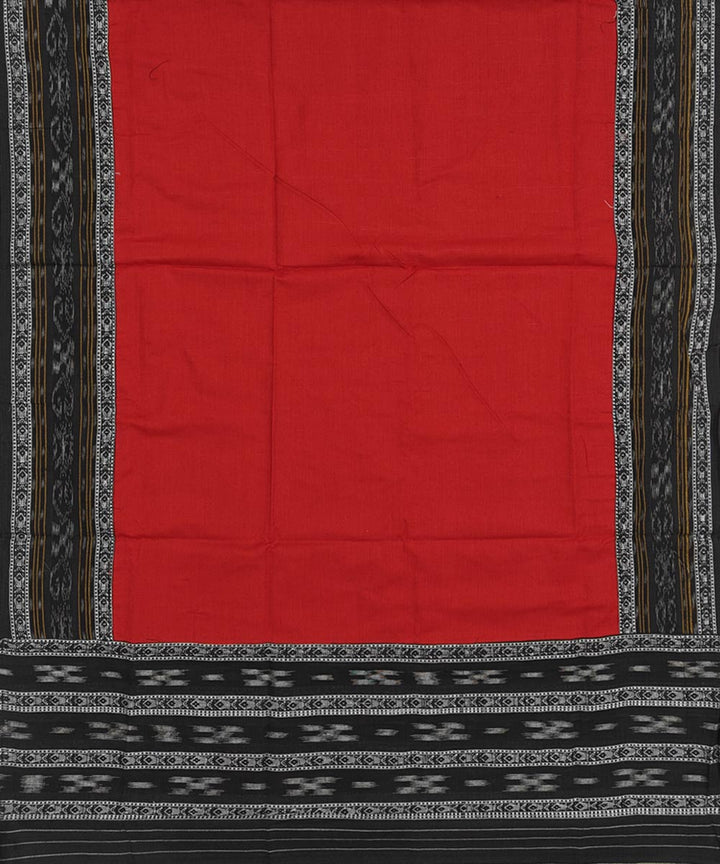 Black red handwoven cotton nuapatna dress material