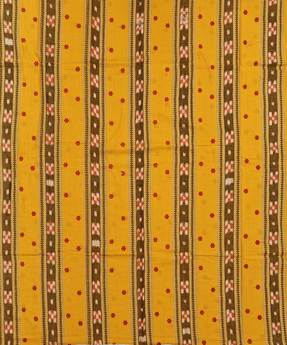 Yellow red handwoven cotton nuapatna dress material