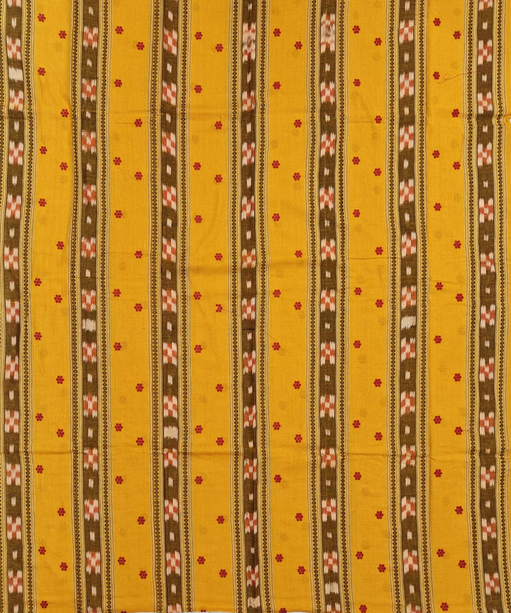 Yellow red handwoven cotton nuapatna dress material