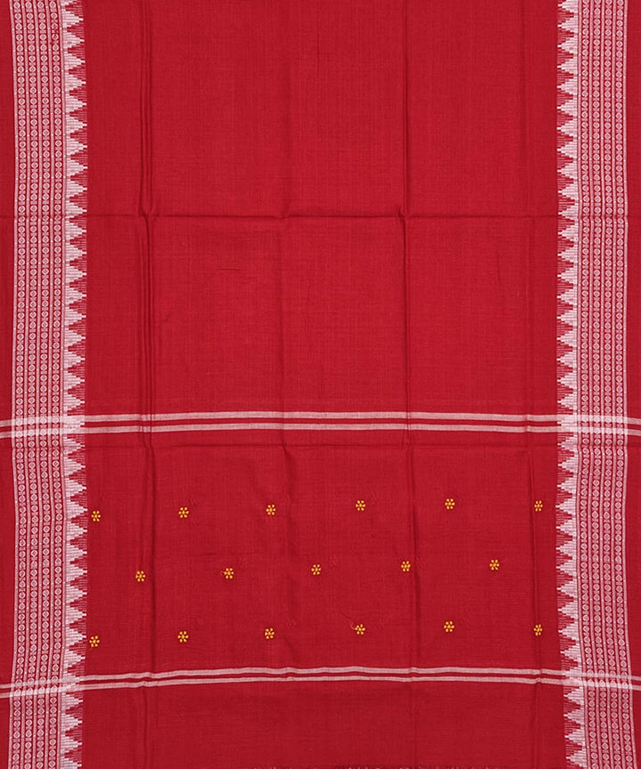 Yellow red handwoven cotton nuapatna dress material