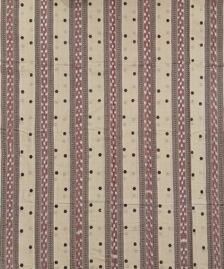 Beige maroon handwoven cotton nuapatna dress material
