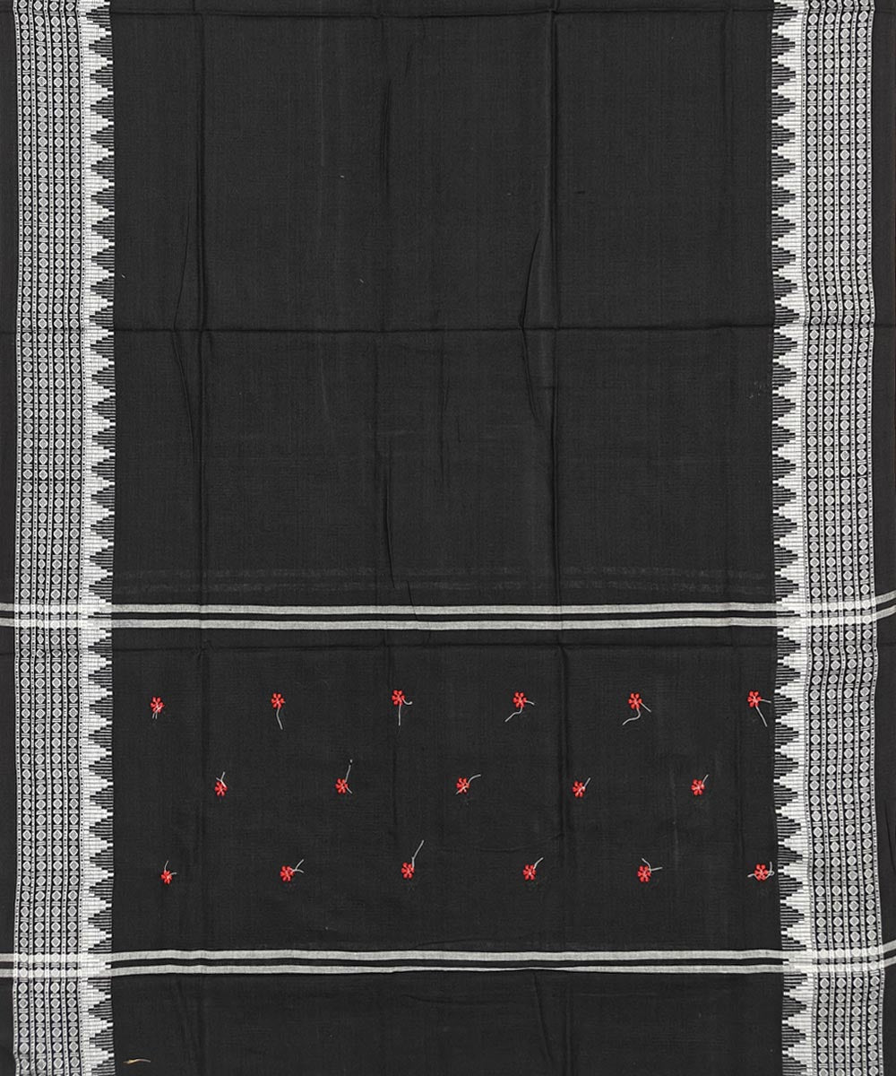 Red black handwoven cotton nuapatna dress material