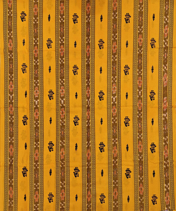 Yellow black handloom cotton nuapatna dress material