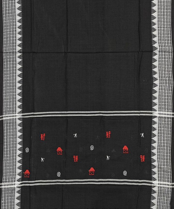 Navy blue black handwoven cotton nuapatna dress material