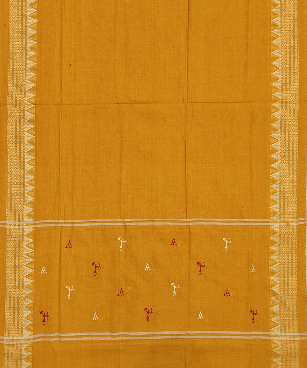 Maroon yellow hand woven cotton nuapatna dress material