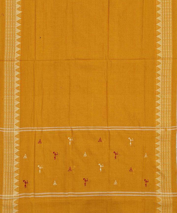 Maroon yellow hand woven cotton nuapatna dress material
