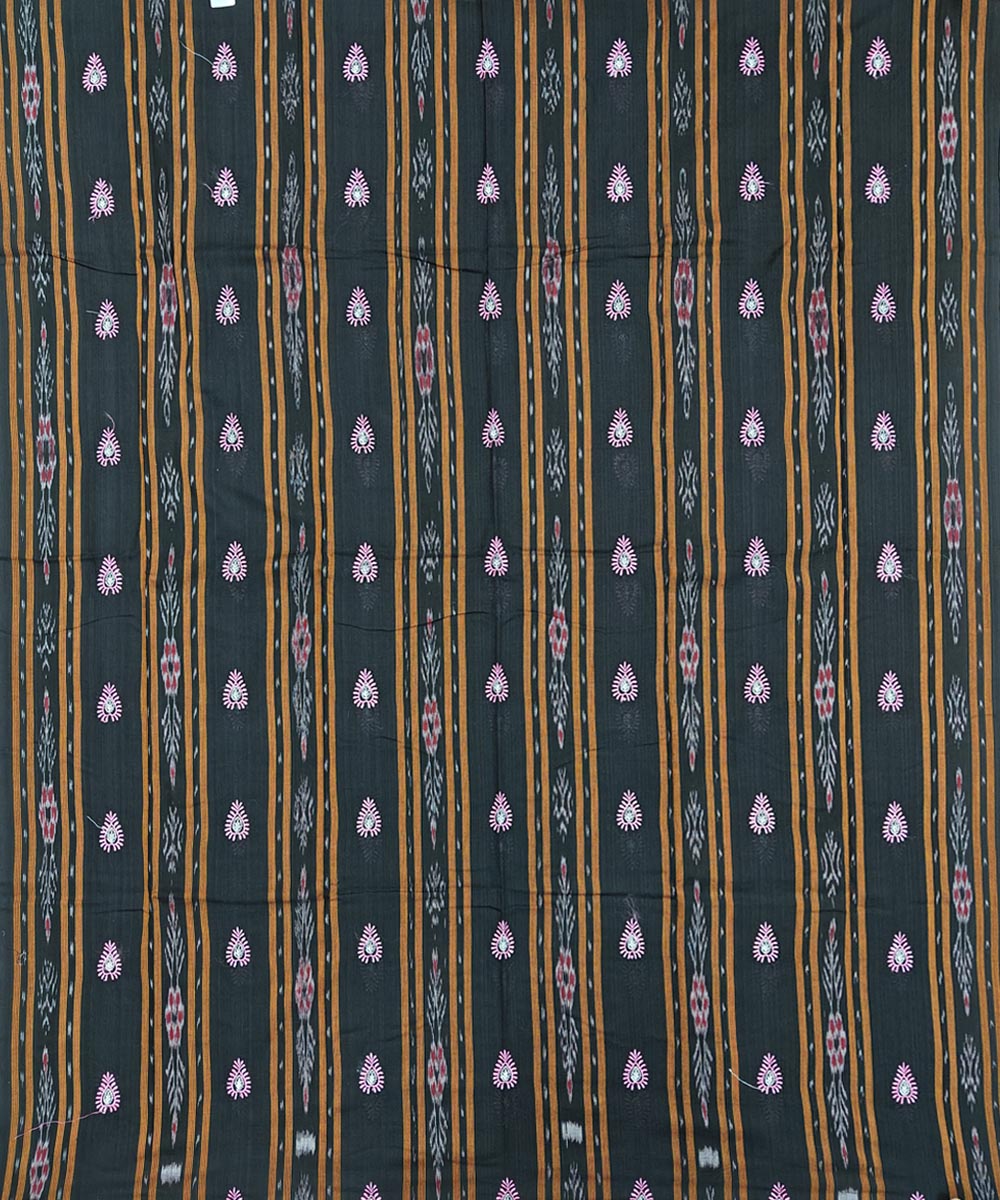 Black pink handwoven cotton nuapatna dress material