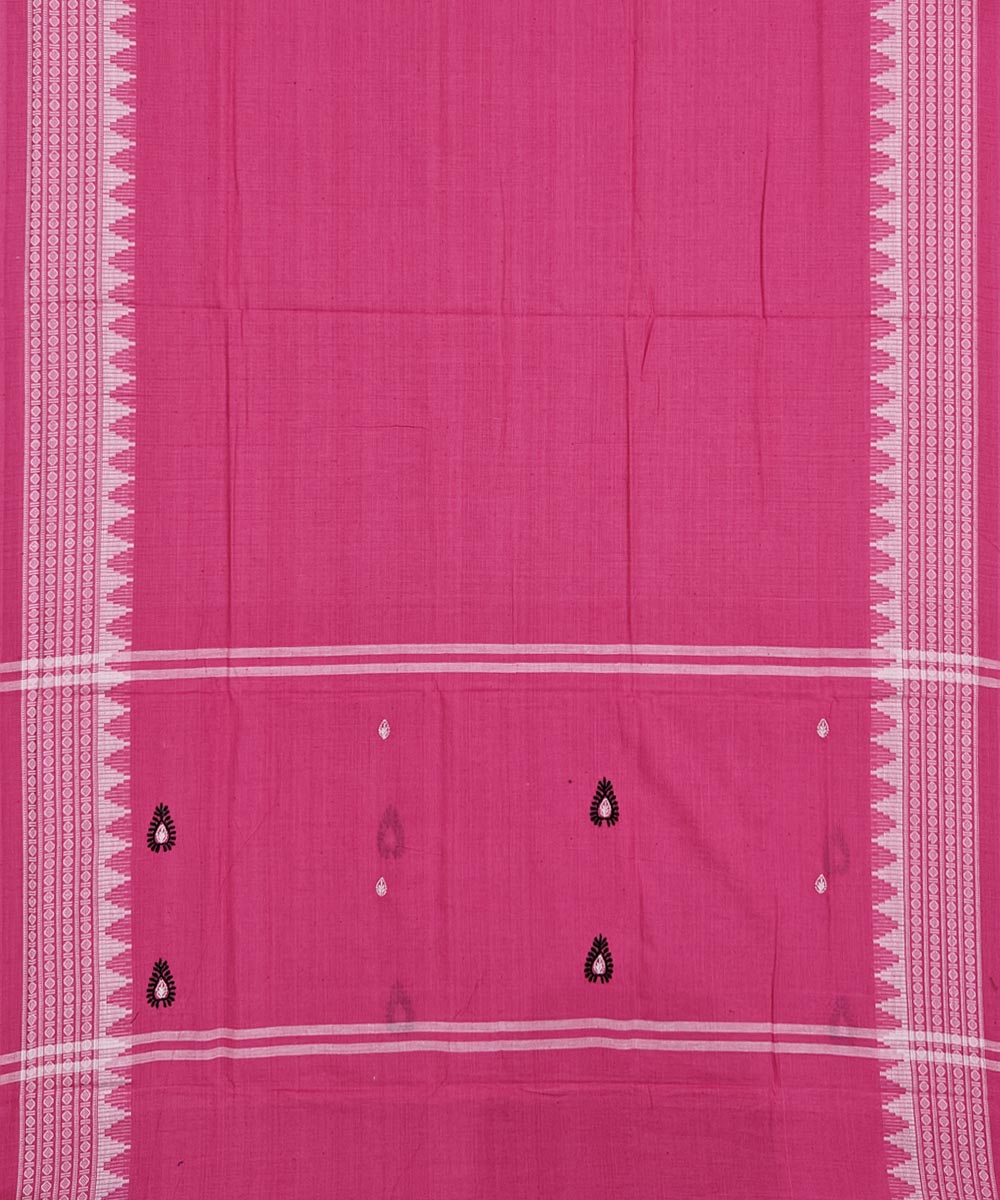 Black pink handwoven cotton nuapatna dress material