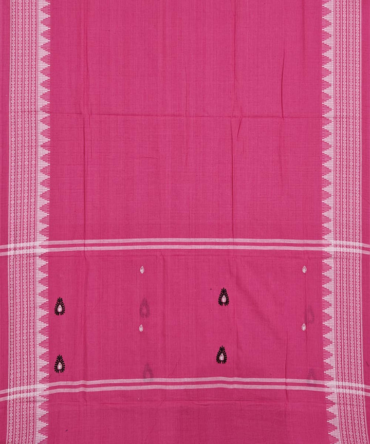 Black pink handwoven cotton nuapatna dress material