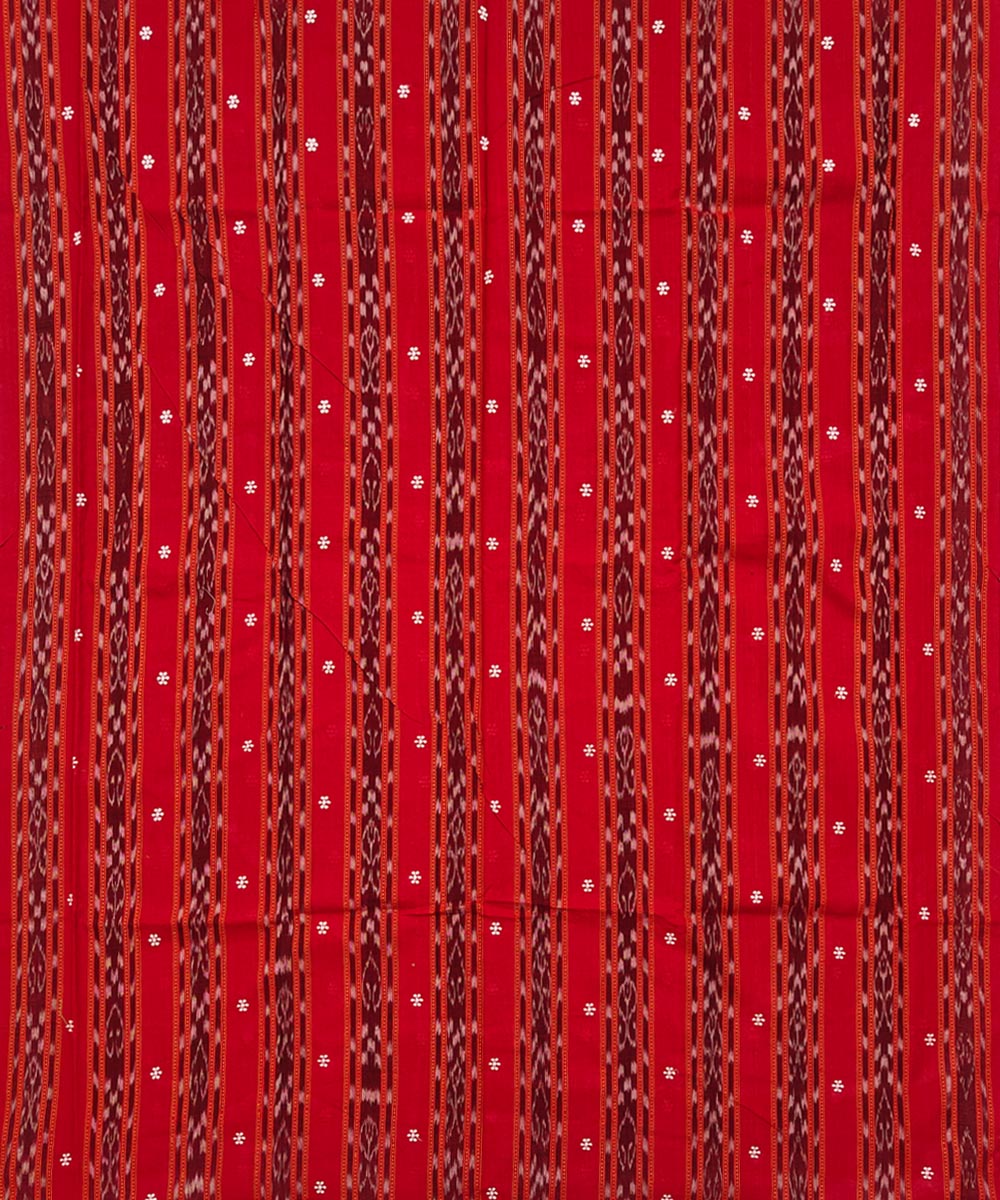 Red peach handloom sambalpuri cotton dress material