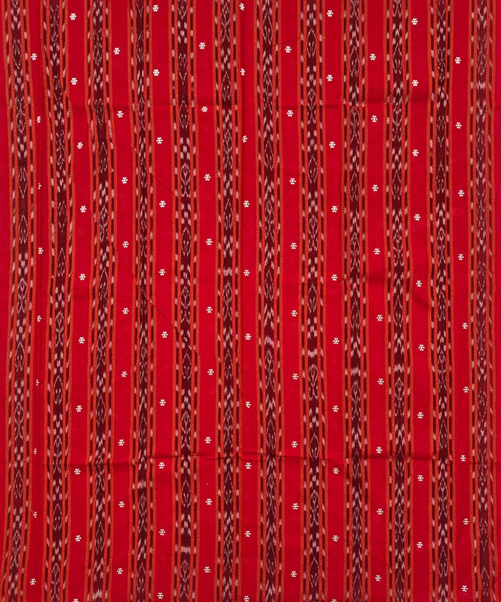 Red peach handloom sambalpuri cotton dress material
