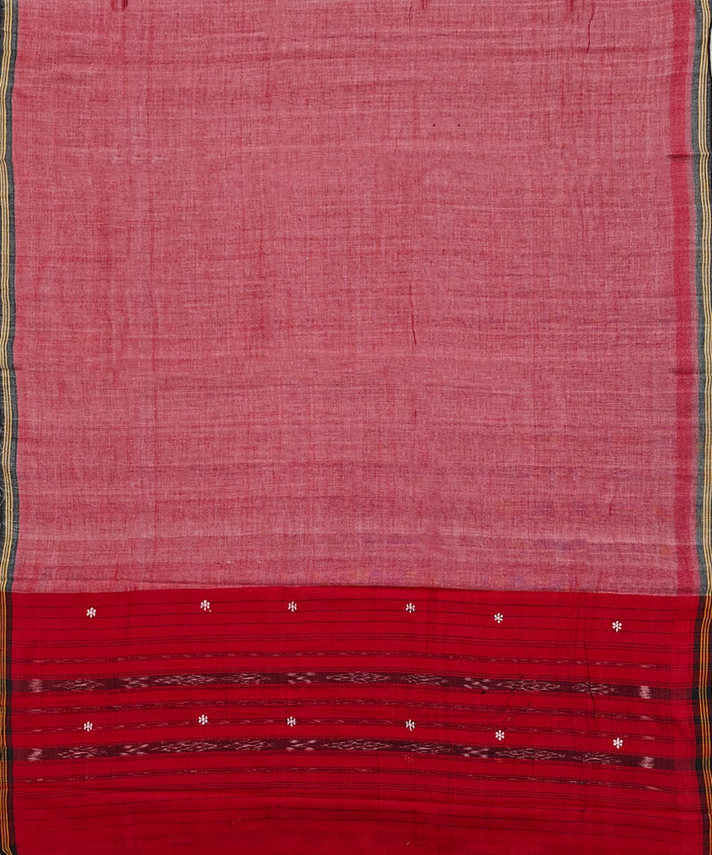 Red peach handloom sambalpuri cotton dress material
