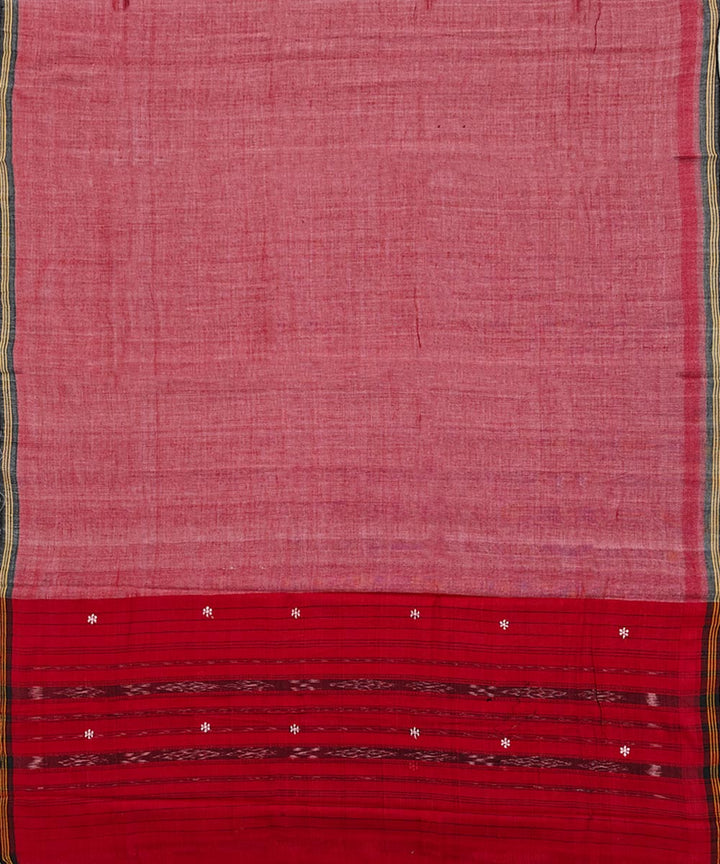 Red peach handloom sambalpuri cotton dress material