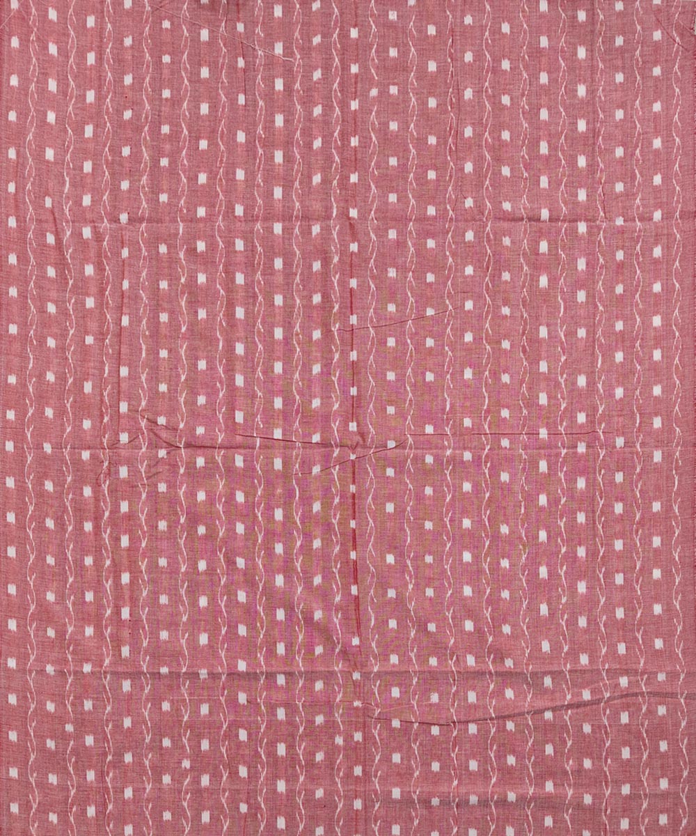 Peach off white handloom cotton sambalpuri dress material