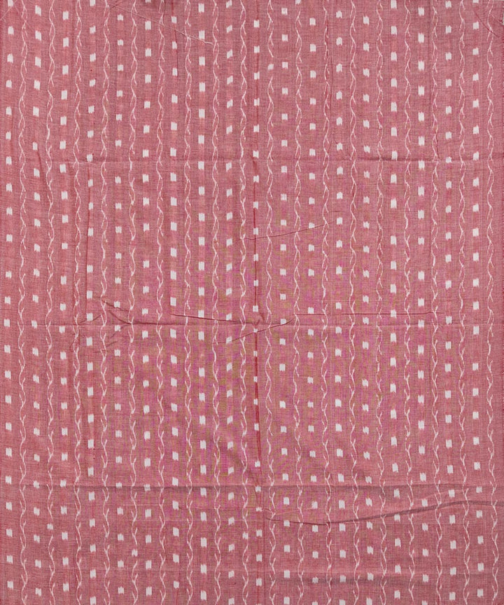 Peach off white handloom cotton sambalpuri dress material