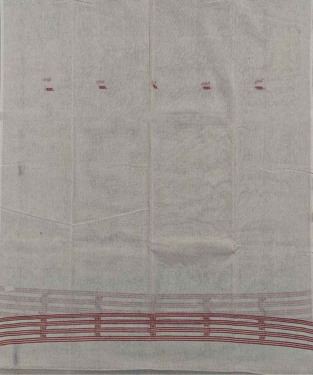 Peach off white handloom cotton sambalpuri dress material