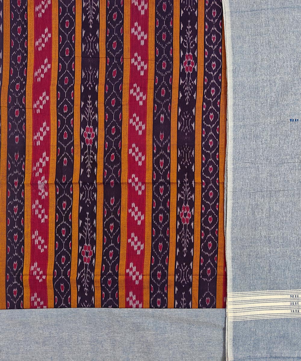 Purple light blue handloom cotton sambalpuri dress material