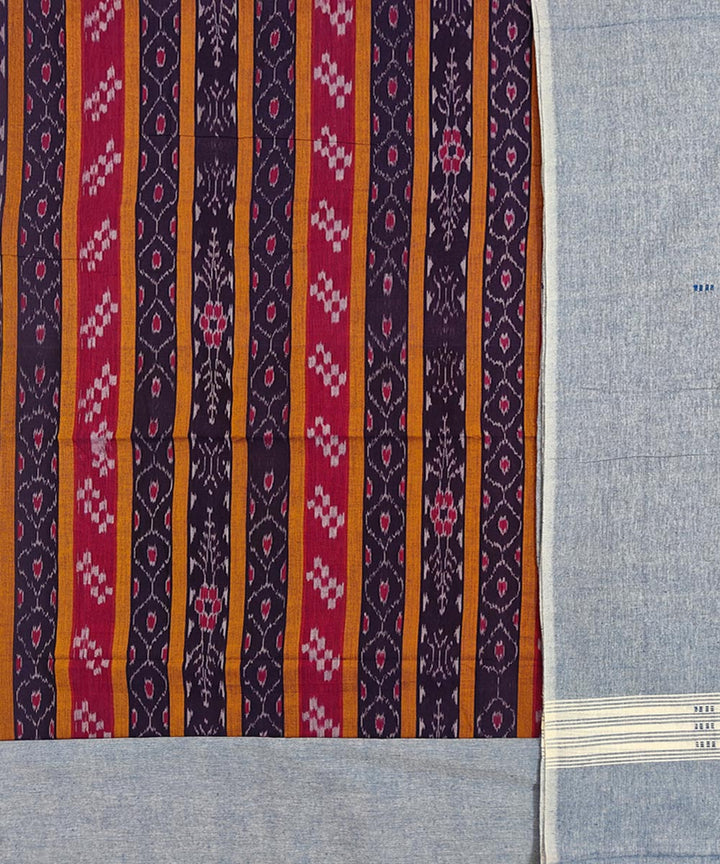 Purple light blue handloom cotton sambalpuri dress material