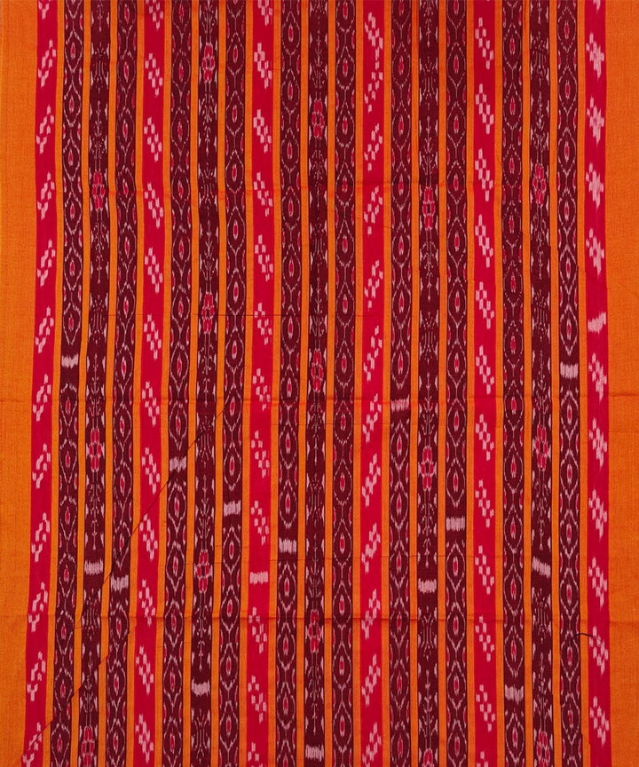 Red peach hand loom sambalpuri cotton dress material