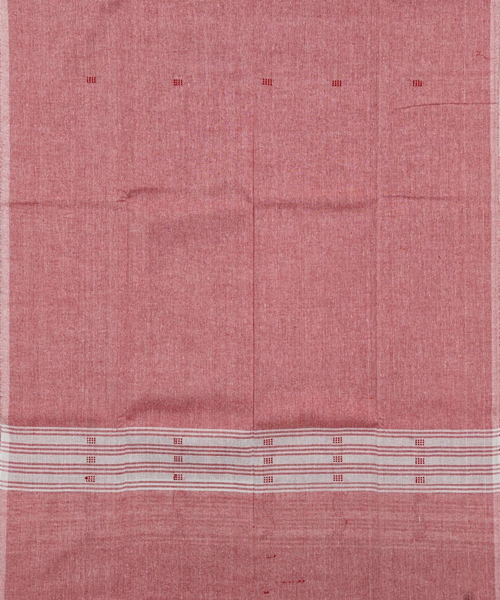 Red peach hand loom sambalpuri cotton dress material