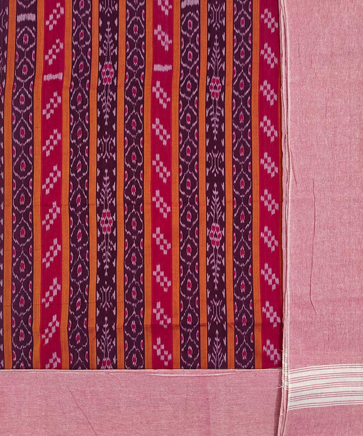 Purple peach handloom cotton sambalpuri dress material