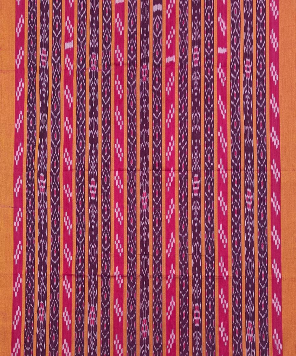 Purple peach handloom cotton sambalpuri dress material