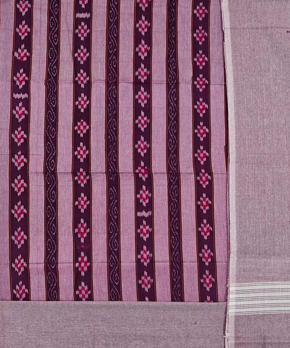 Brown peach handloom cotton sambalpuri dress material