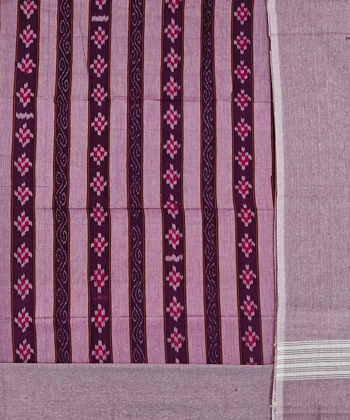 Brown peach handloom cotton sambalpuri dress material