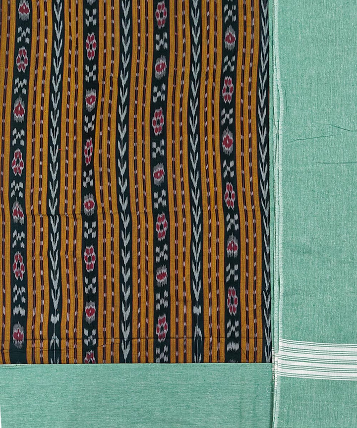 Dark green cyan green handloom cotton sambalpuri dress material