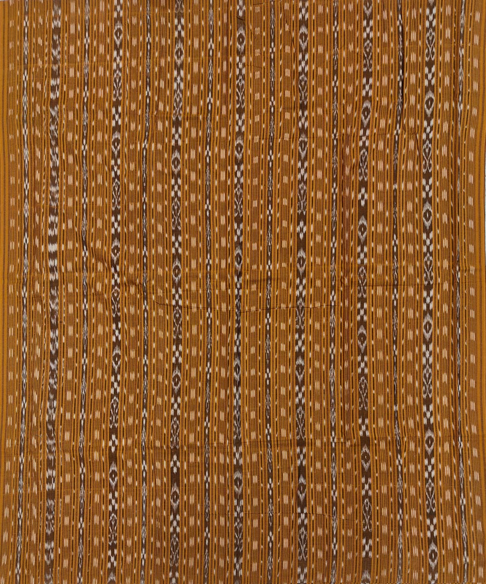 Rust cream handloom cotton sambalpuri dress material