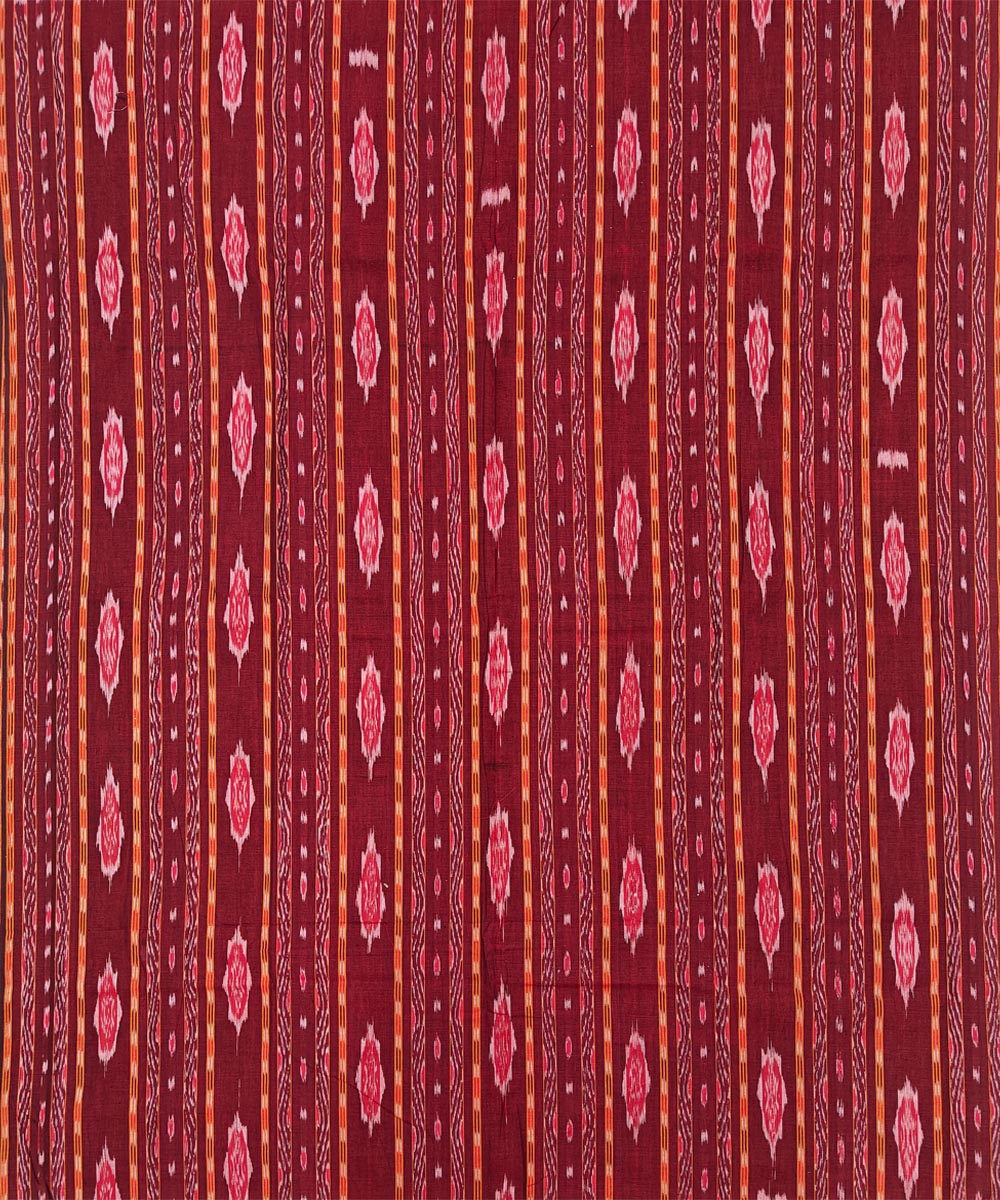 Red peach handloom cotton sambalpuri dress material
