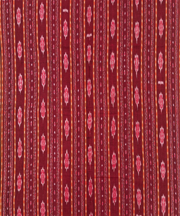 Red peach handloom cotton sambalpuri dress material