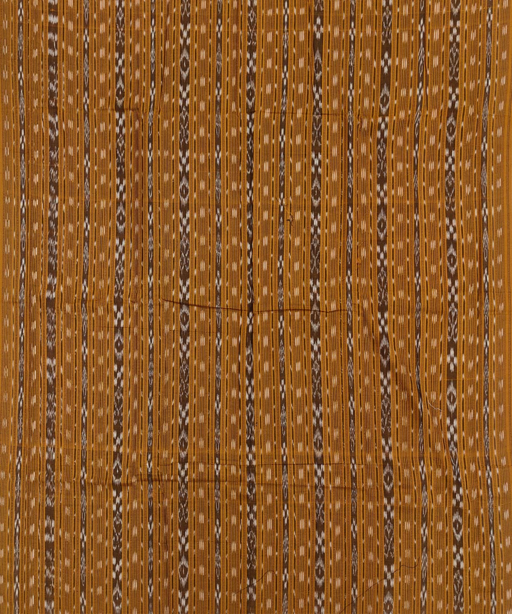 Rust offwhite handloom cotton sambalpuri dress material