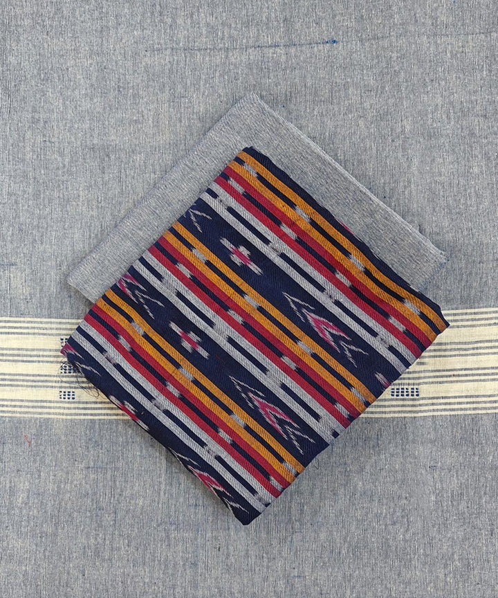 Navy blue handloom sambalpuri cotton dress material