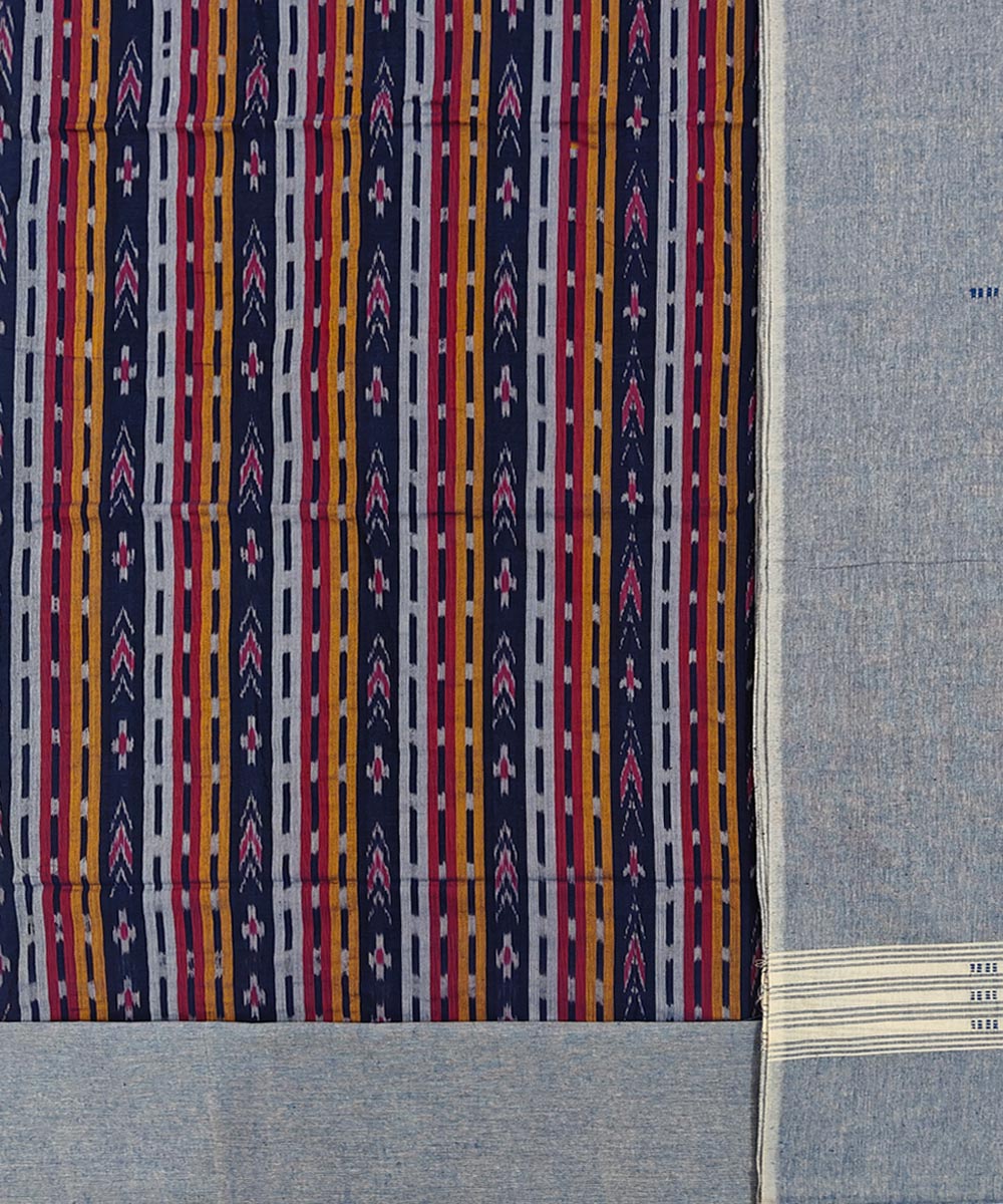 Navy blue handloom sambalpuri cotton dress material