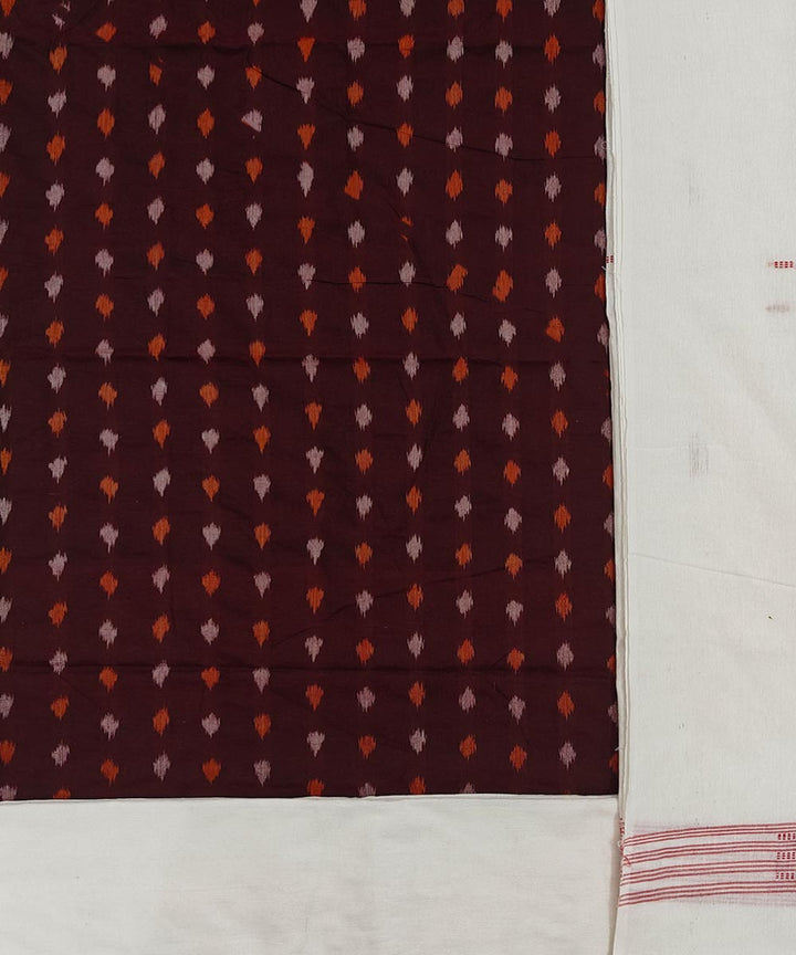 Coffee offwhite handloom cotton sambalpuri dress material
