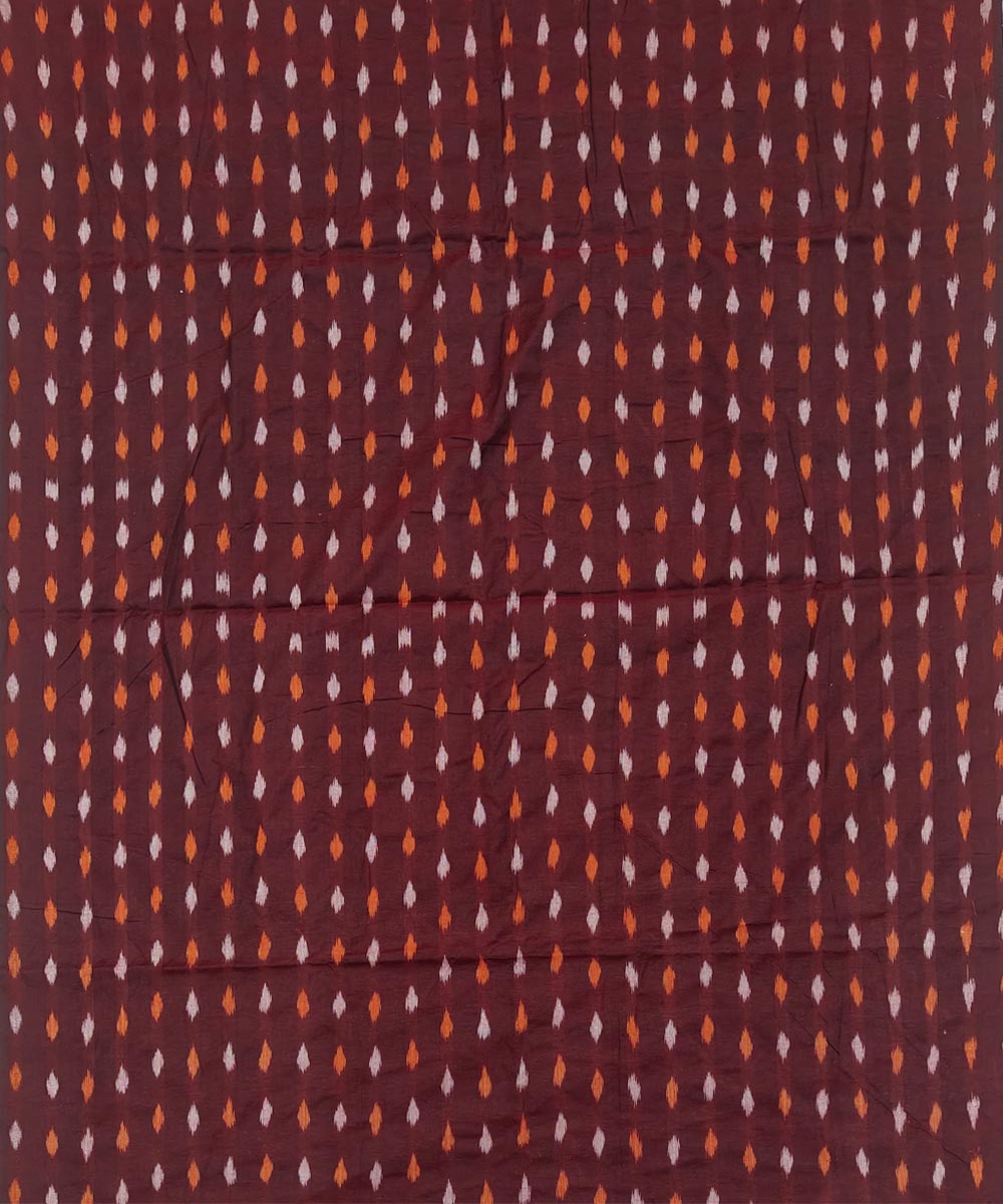 Coffee offwhite handloom cotton sambalpuri dress material