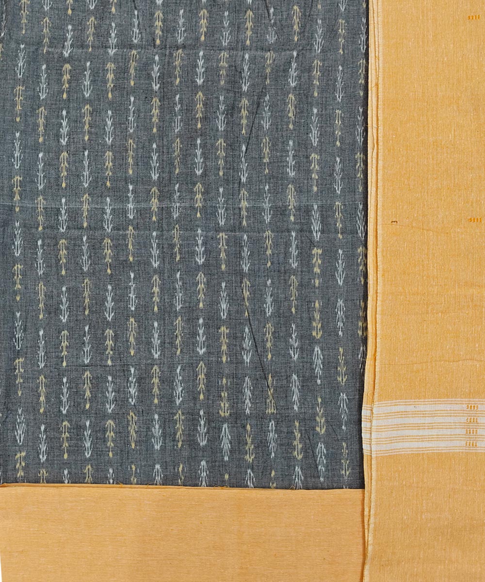 Grey cream handloom cotton sambalpuri dress material