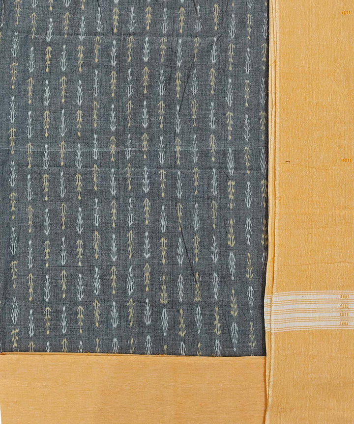 Grey cream handloom cotton sambalpuri dress material