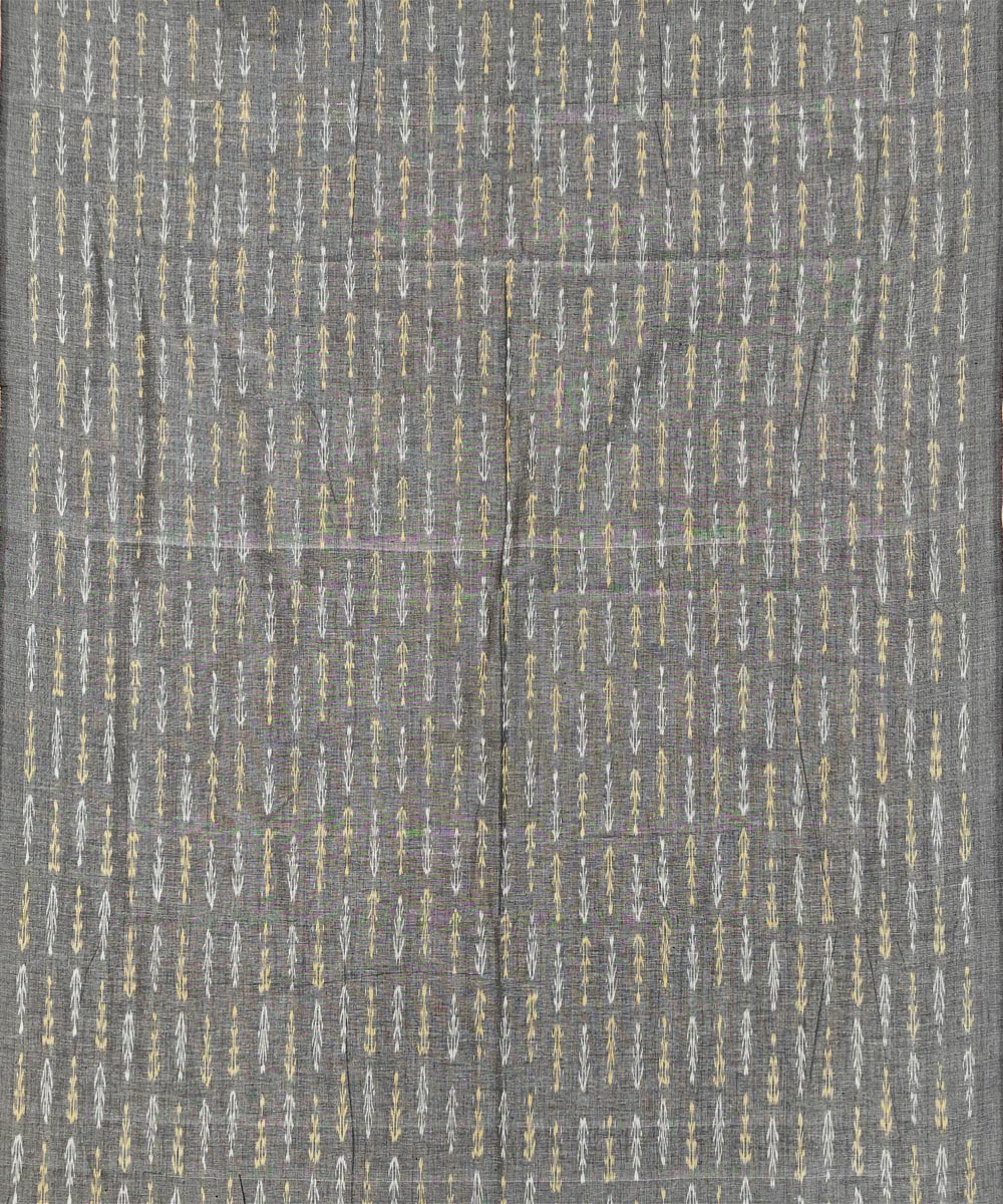 Grey cream handloom cotton sambalpuri dress material