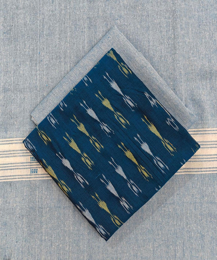 Cyan blue handloom cotton sambalpuri dress material