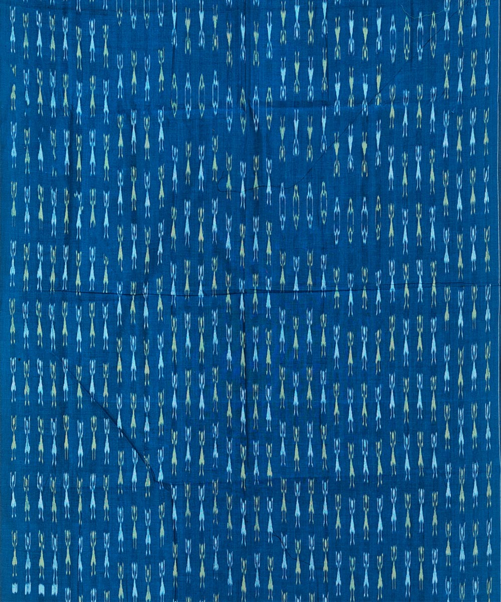 Cyan blue handloom cotton sambalpuri dress material