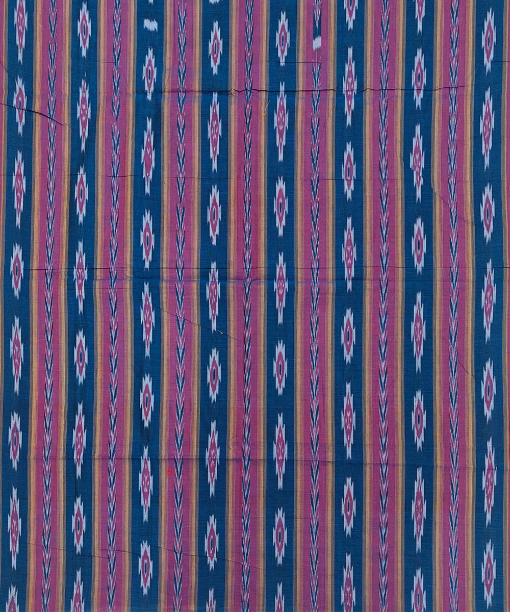 Navy blue handloom cotton sambalpuri dress material