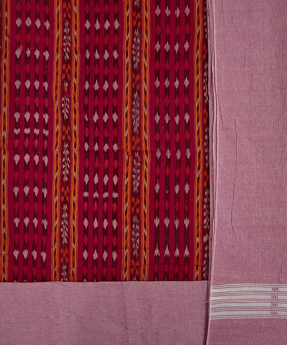 Pink handloom cotton sambalpuri dress material