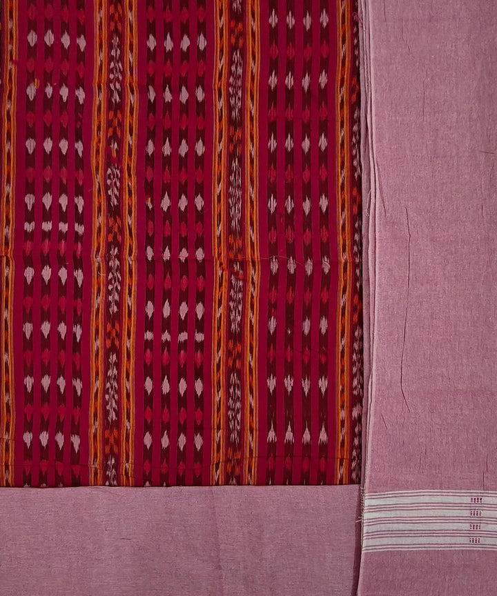 Pink handloom cotton sambalpuri dress material