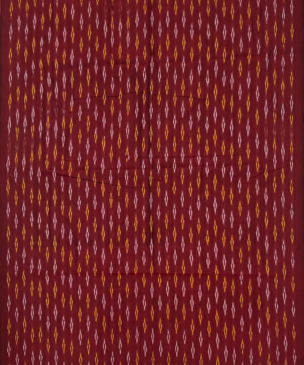 Maroon peach handloom cotton sambalpuri dress material