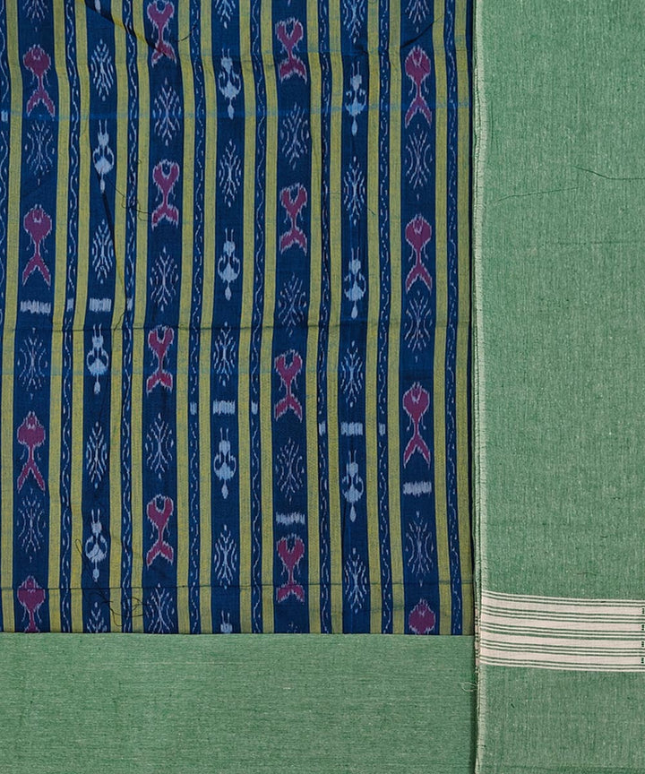 Sky blue green handloom cotton sambalpuri dress material