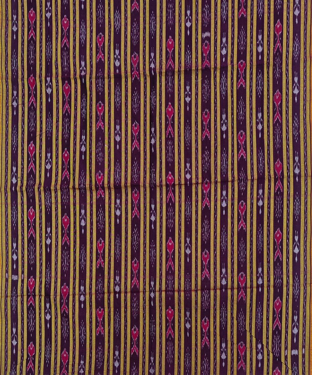 Maroon cream handloom cotton sambalpuri dress material